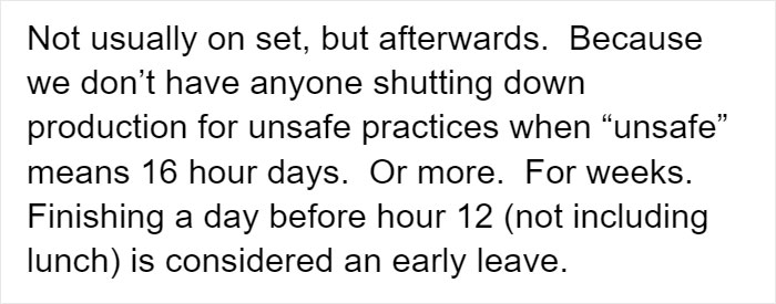 People Shed A Light On Terrible Film And Movie Crew Working Conditions That Make You Look At Hollywood Differently People Shed A Light On Terrible Film And Movie Crew Working Conditions That Make You Look At Hollywood Differently