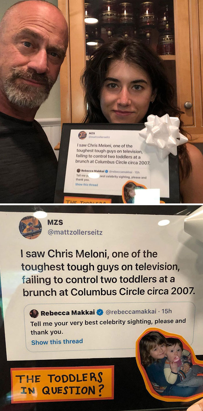 Christopher Meloni Receiving A Father’s Day Gift From His Daughter