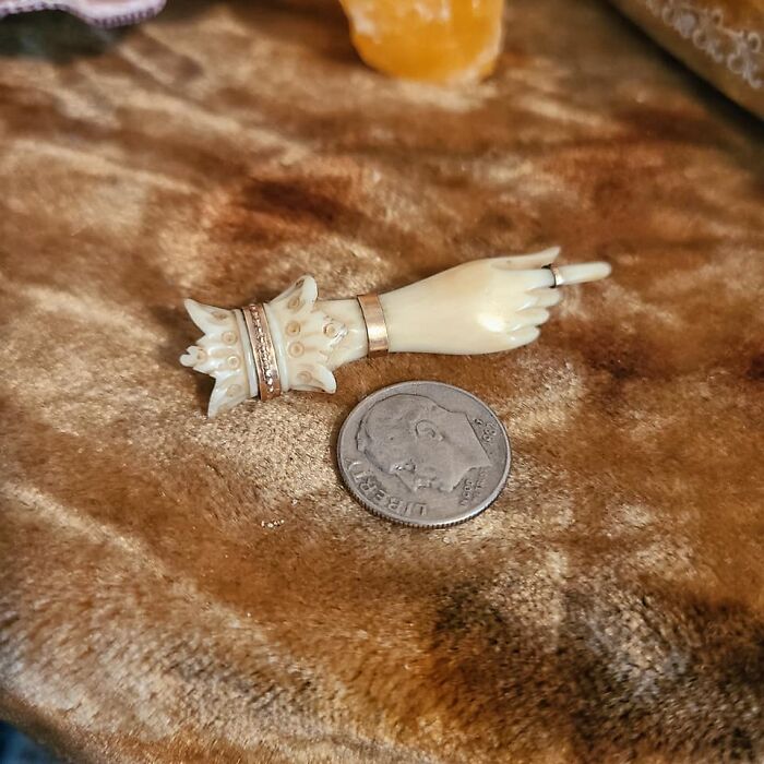 I Was Planning To Only Buy Three Vintage Sewing Books At The Antique Store But My Antique Dealer Took My Friends And I To A Case To Look At This "Really Weird" Brooch