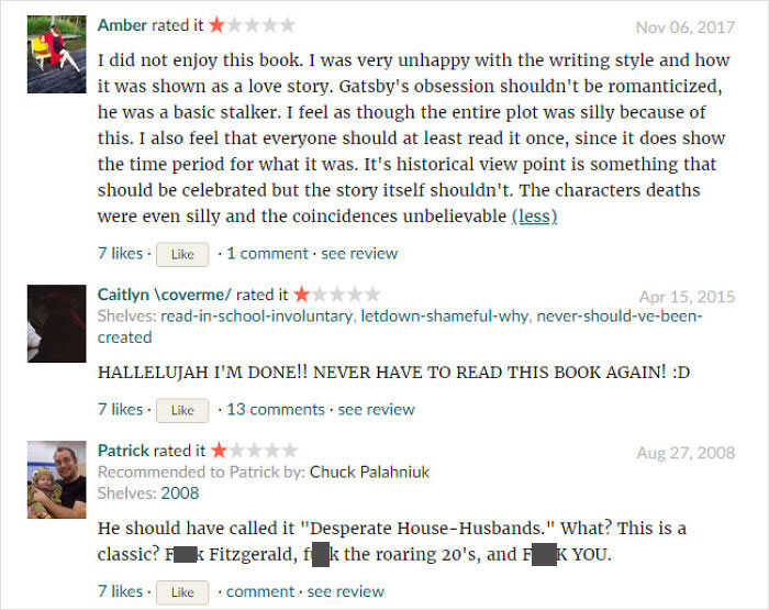 Hate Lvls 1, 2 & 3 The Great Gatsby