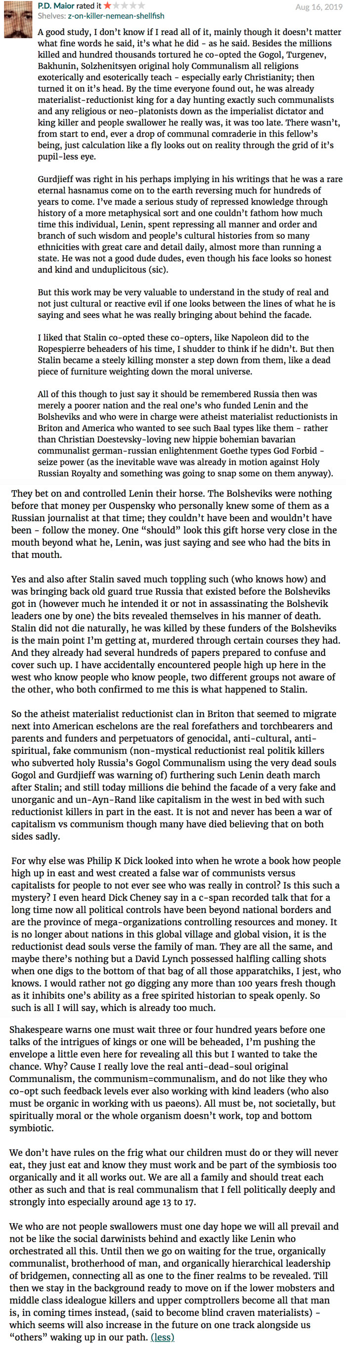 A Deep Look Inside The Decaying Mind Of An Anti-Communist (What Is To Be Done?)