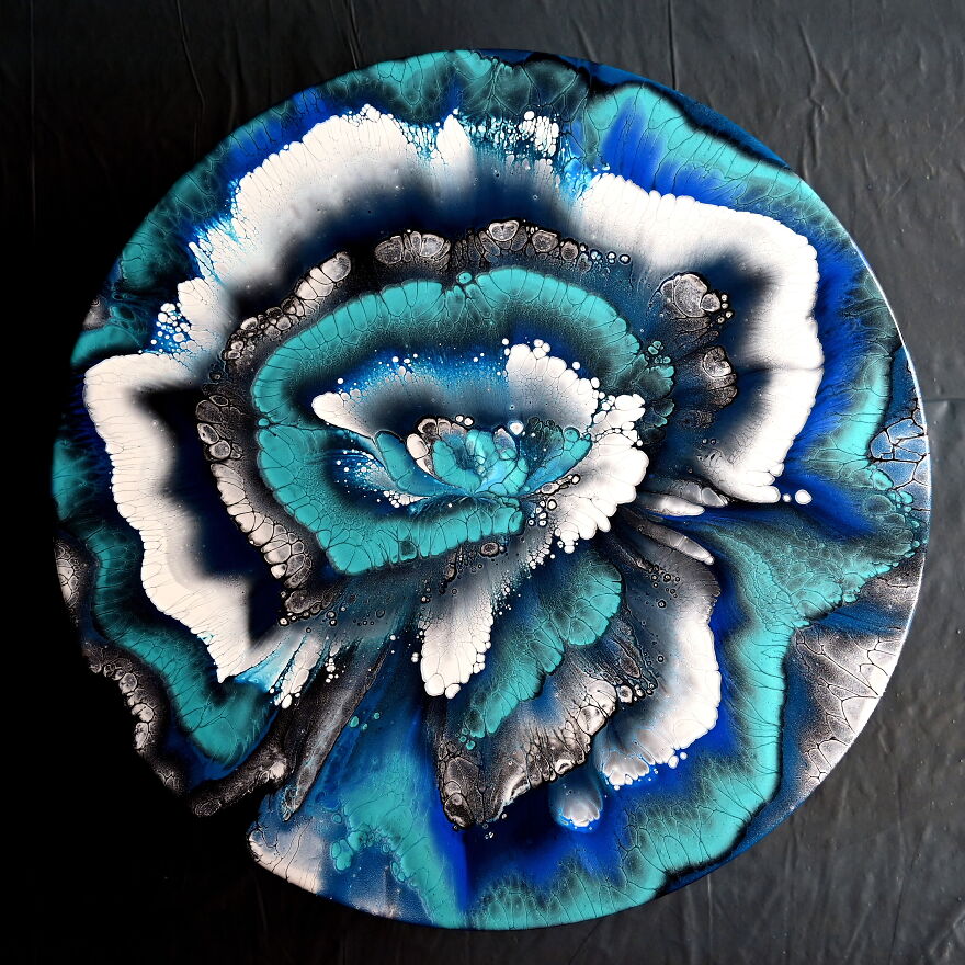 Spinning Spiral Reverse Flower Dip ~ Flower Clock With Acrylic Pouring Technique ~ Fiona Art Spinning Spiral Reverse Flower Dip ~ Flower Clock With Acrylic Pouring Technique ~ Fiona Art