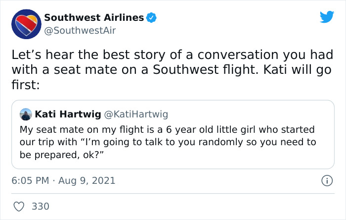 Woman Spent Flight With Little Girl Who Kept Serving Random One-Liners, Ended Up Tweeting Them And Going Viral Woman Spent Flight With Little Girl Who Kept Serving Random One-Liners, Ended Up Tweeting Them And Going Viral