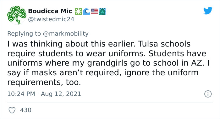 Mom Calls Out School For Making Her Daughter Adhere To Misogynistic Dress Codes While They Made Masks 'Optional' Mom Calls Out School For Making Her Daughter Adhere To Misogynistic Dress Codes While They Made Masks 'Optional'