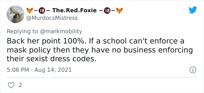 Mom Calls Out School For Making Her Daughter Adhere To Misogynistic Dress Codes While They Made Masks 'Optional' Mom Calls Out School For Making Her Daughter Adhere To Misogynistic Dress Codes While They Made Masks 'Optional'