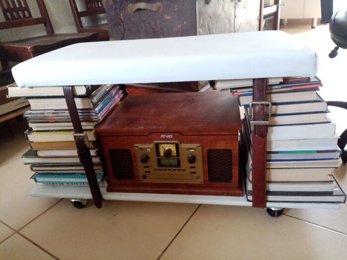 My Beautiful "Not-Destroyed" Book Bench I Made From Left Over And Recycle Bits And Pieces Of Other Projects.