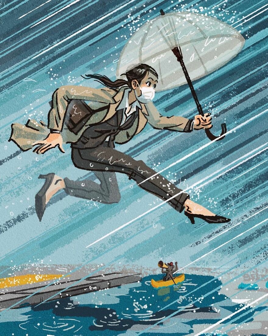 Artist Creates A Series Of Illustrations Showing The Daily "Olympics" Held By The People Of Tokyo ( 16 Pics)