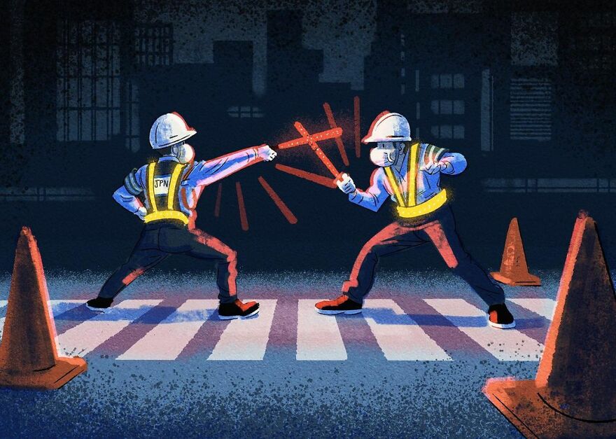 Artist Creates A Series Of Illustrations Showing The Daily "Olympics" Held By The People Of Tokyo ( 16 Pics)