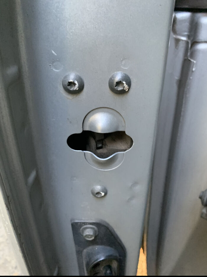 On The Sliding Door Of A Work Van