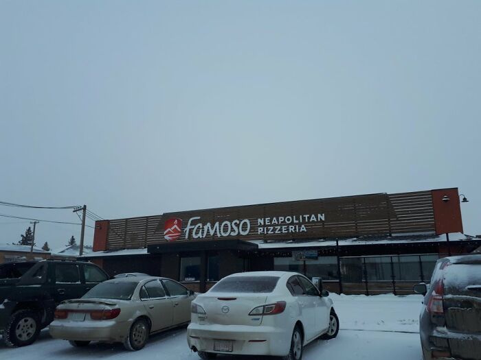 Former Pizza Hut Is Still A Pizza Place. The Wood Siding To Disguise The Hut Top. Saskatoon Sk