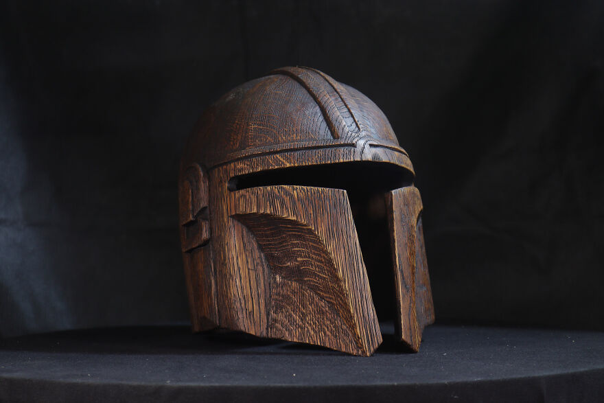 I Made A Mandalorian Wooden Helmet I Made A Mandalorian Wooden Helmet