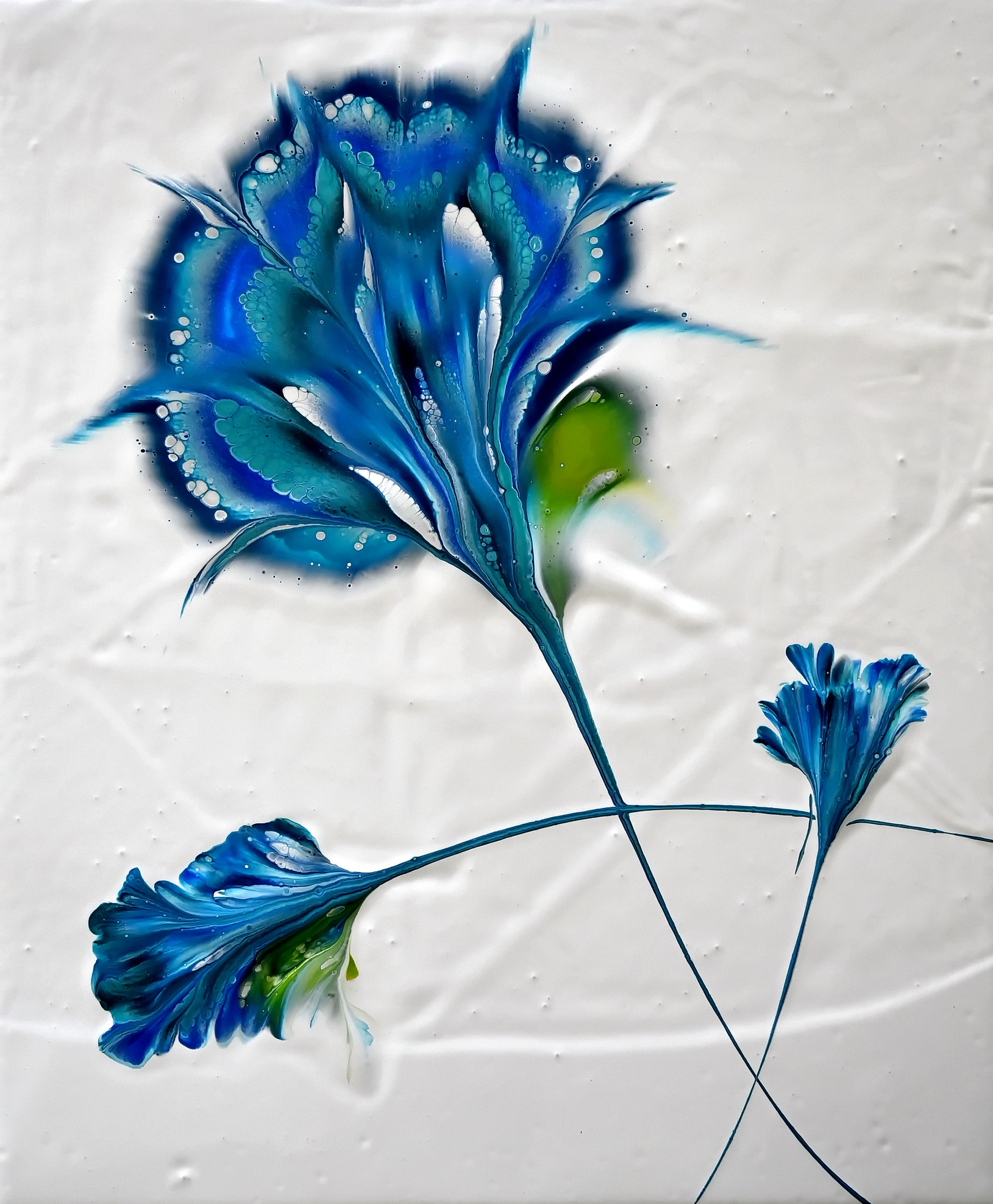 Carnation Flower ~painting With Acrylics And Paper Napkin ~dip & Lip Pouring Technique