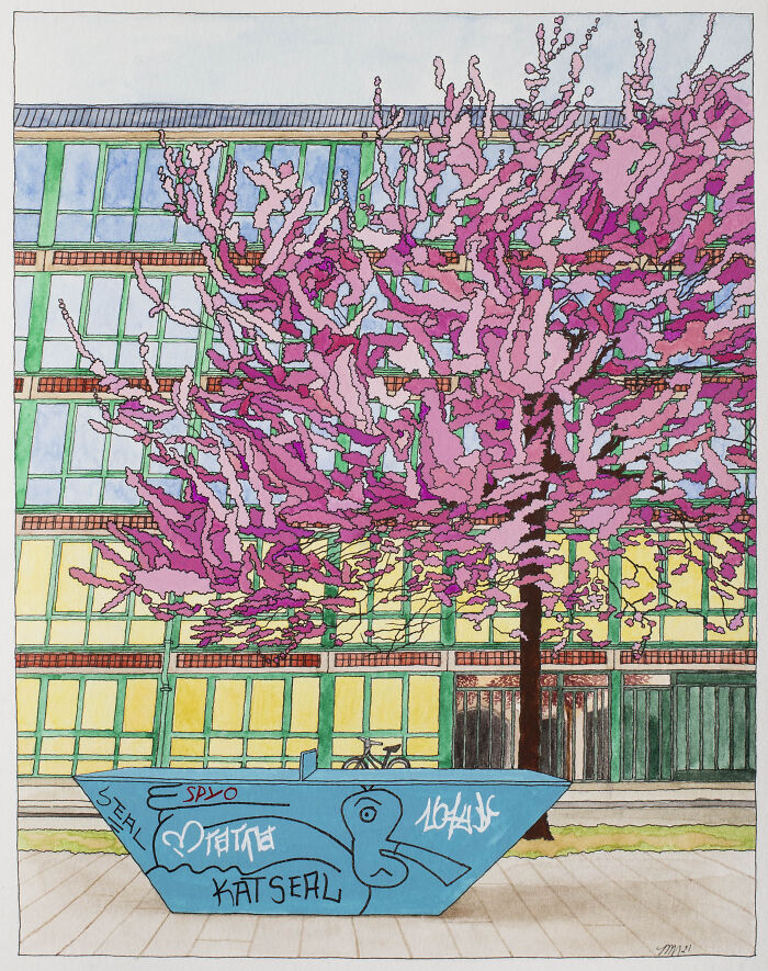 I Drew This Cherry Tree In Copenhagen, Denmark.