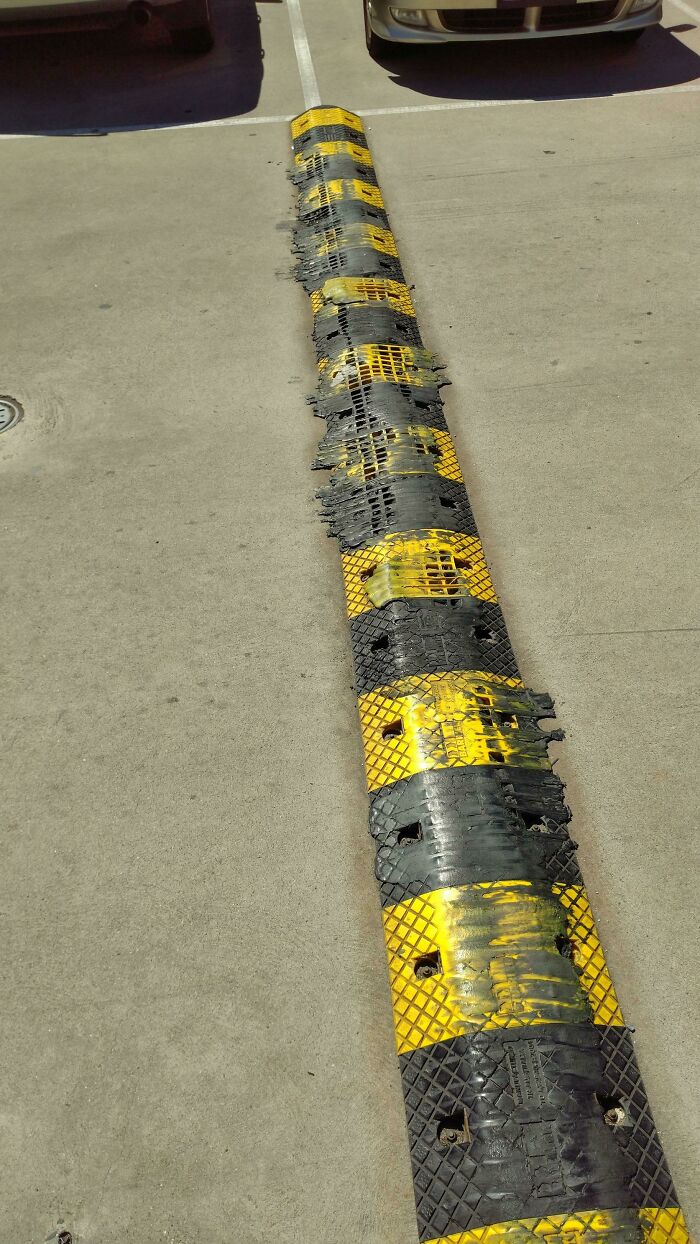 It Was So Hot In Melbourne, Australia This Speed Bump Melted