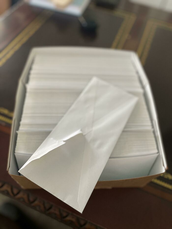 My Air Conditioner Stopped Working For A Few Days. My House Got So Hot And Humid, It Sealed My Entire Costco Size Case Of Envelopes