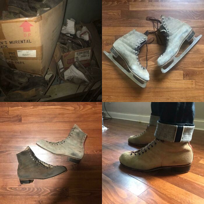 I Don’t Know If This Constitutes As Dumpster Diving But I Cleaned Up Some Ice Skates I Found In An Abandoned Skating Rink