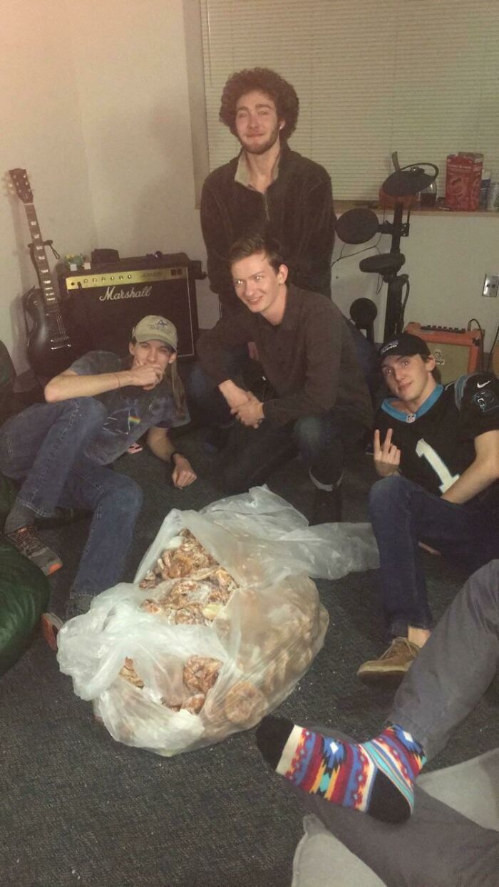 When We Found This Massive Bag In The Krispy Kreme Dumpster There Were Several Hundred Still-Fresh Donuts Inside. God Bless