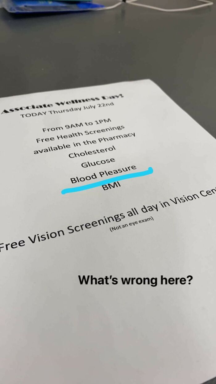 This Is Currently In The Break Room At My Job. Apparently The Pharmacy Is Performing "Blood Pleasure"