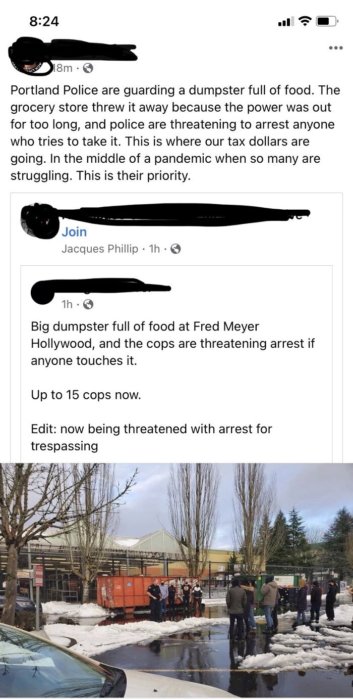 Police Guarding Dumpster Food Is Peak Capitalism