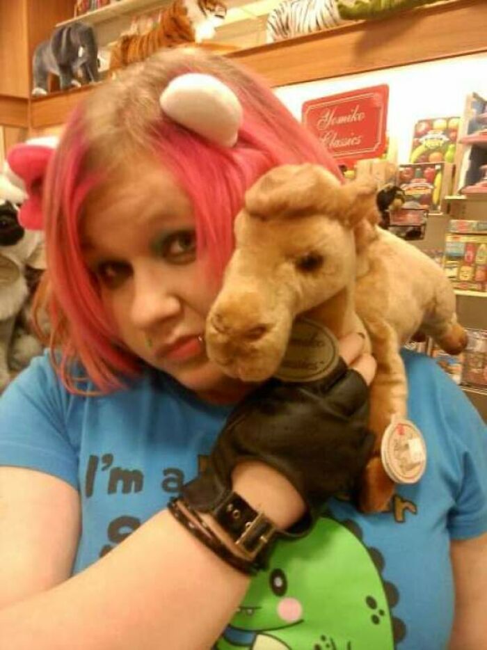 My Shirt Says "I'm A Dinosaur, So Like Rawr And Stuff." And The Hello Kitty Ears. So Random