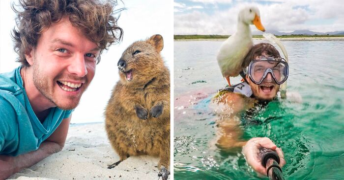 This Guy Seems To Befriend Any Animal He Meets, Here Are 30 Of His Best Selfies With Them