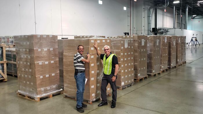 My Parents Started A Family Card Game Business A Decade Ago. Here's My Dad Today Next To The Latest Shipment Of Games. Proud To Be The Son Of Parents Who Dared To Dream