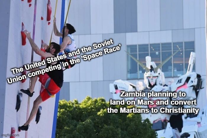 'yes, You Have Fun Climbing To The Moon. We'll Be Laughing Down At You From Mars!'