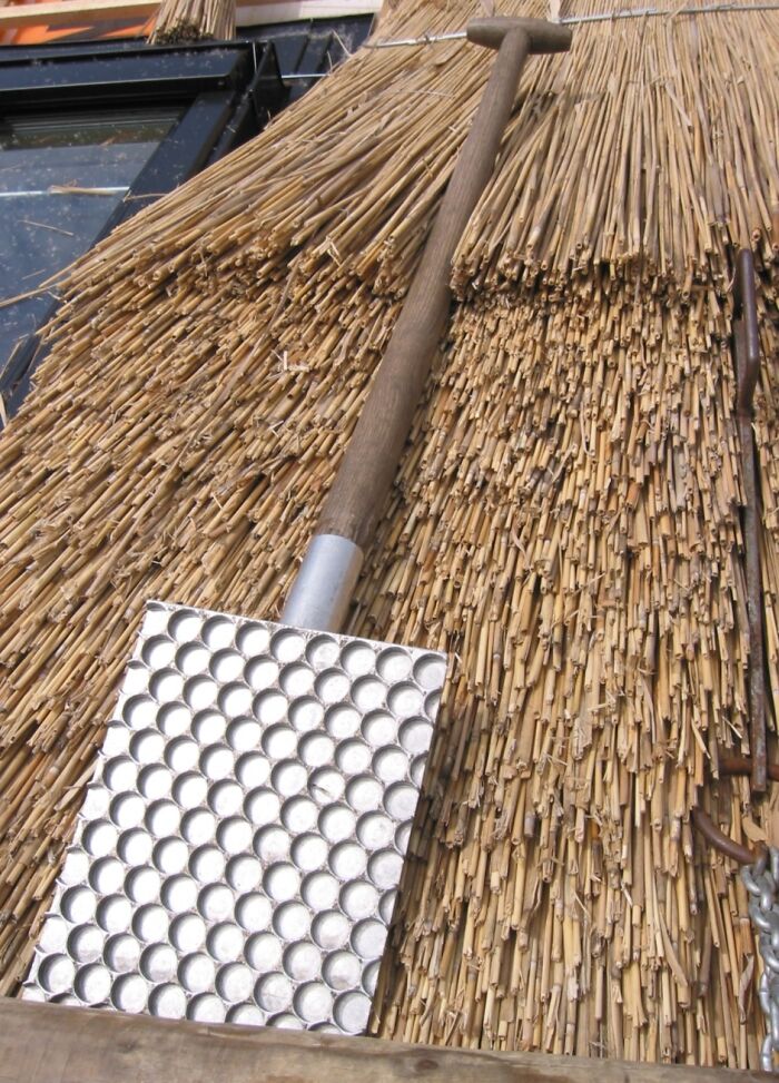 A Tool Used For Straw Roofing. Dutch Word For It Is 'Drijfbord'