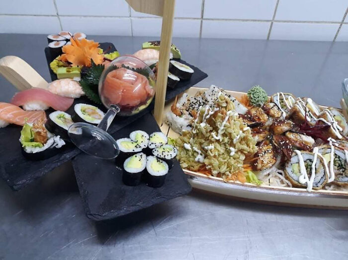 Saw This In An Ad On Facebook - Who Doesn't Like Their Sashimi In A Tipped Over Wine Glass