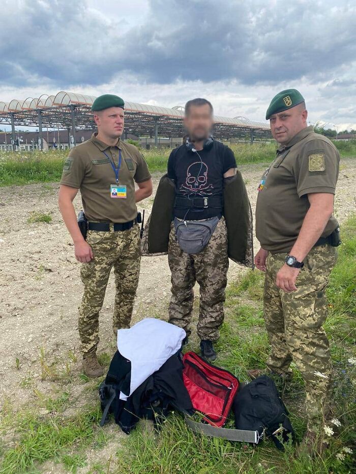 The Guy Wearing A Fake Uniform And Trying To Cross The Border, Caught By Border Control.
