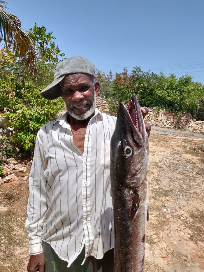My Grandpa Caught A Barracuda And Is Kinda Proud