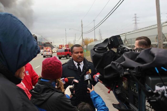 1 Year Ago Today, I Made My Way Into A Press Conference Regarding A Massive Local Fire. A Little Confidence And A Decent Looking Camera Go A Long Way.
