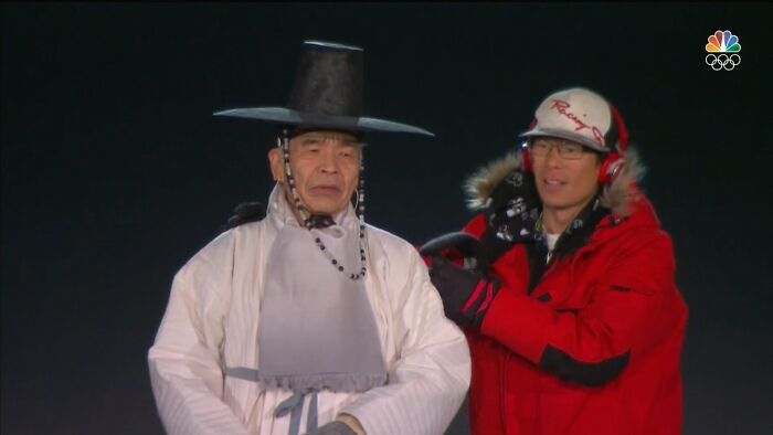 Unauthorized Man Sneaks On Stage Of The 2018 Olympic Ceremonies