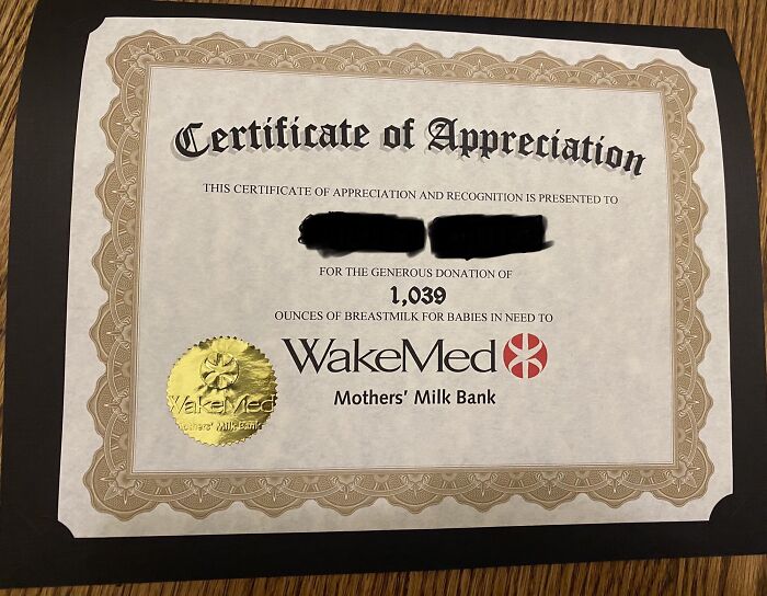 Very Proud Of My Wife Who Met Her Goal Of Donating Over 1000 Ounces (30 Liters) Of Breast Milk In Addition To Nursing Our Daughter