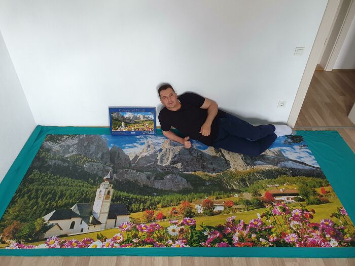 My Dad Just Finished A 13200 Pc Puzzle And He's So Proud About It