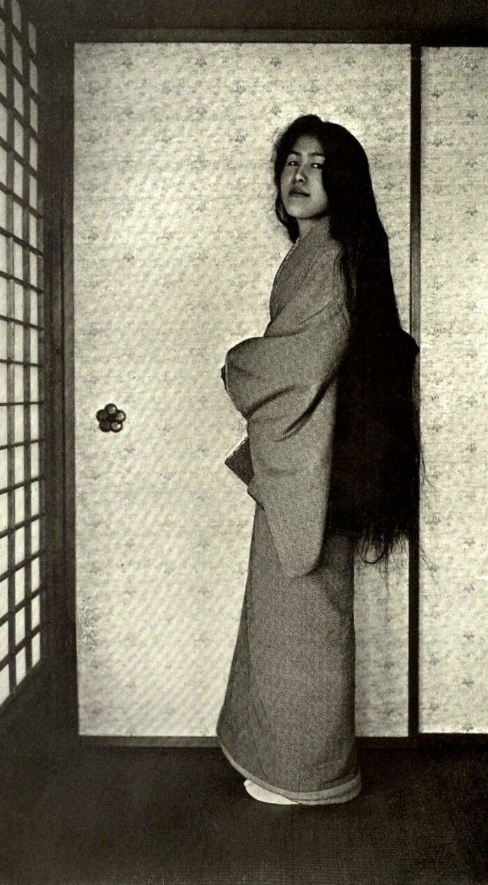 A Geisha After Washing Her Hair And Before Styling It, C. 1905
