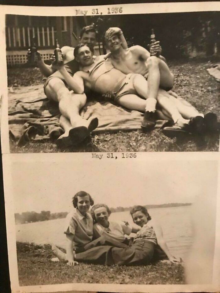 My Great Grandfather And Great Grandmother And Their Respective Squads In The Summer Of ‘36