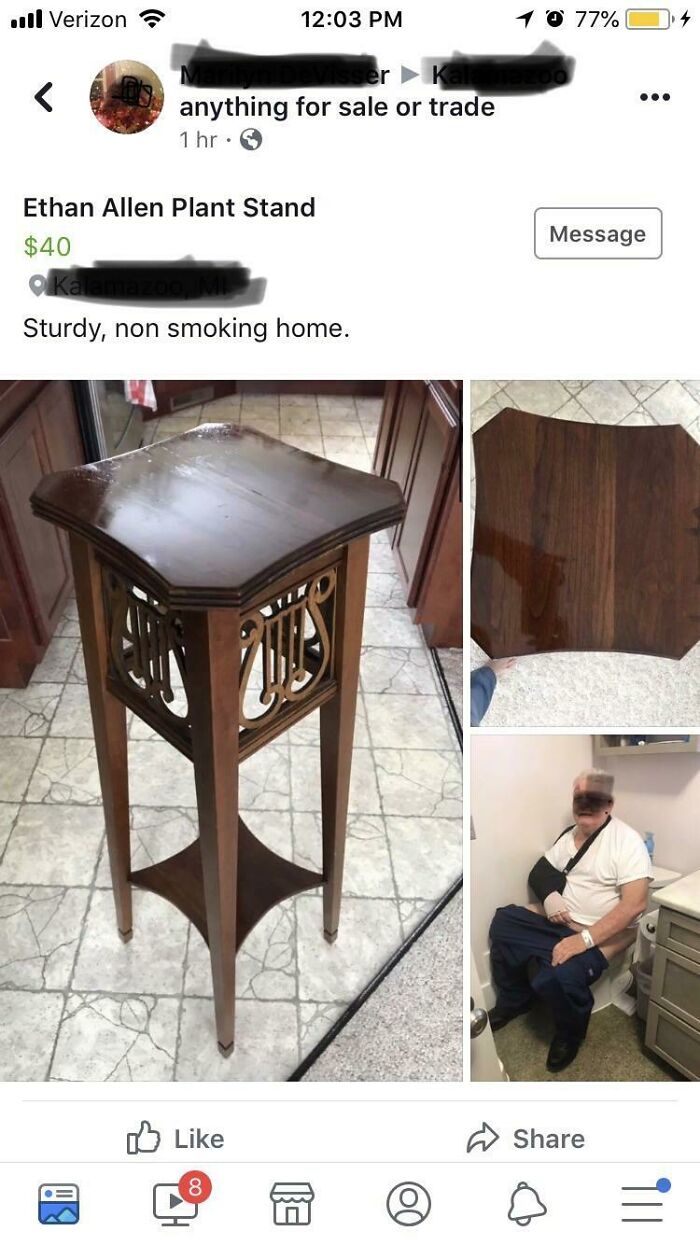 Not Sure Which “Sturdy” Item She’s Referring Too?