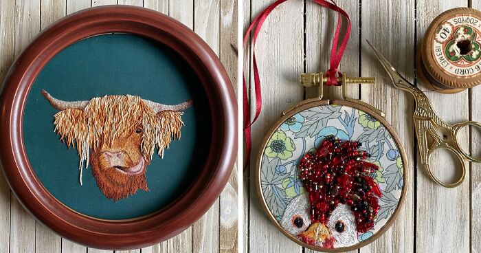 I Spent Hundreds Of Hours Embroidering Realistic Animals With Elements Of Bling (14 New Pics)