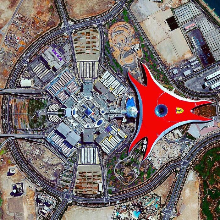 Ferrari World Looks Like A Virus Infecting The Earth
