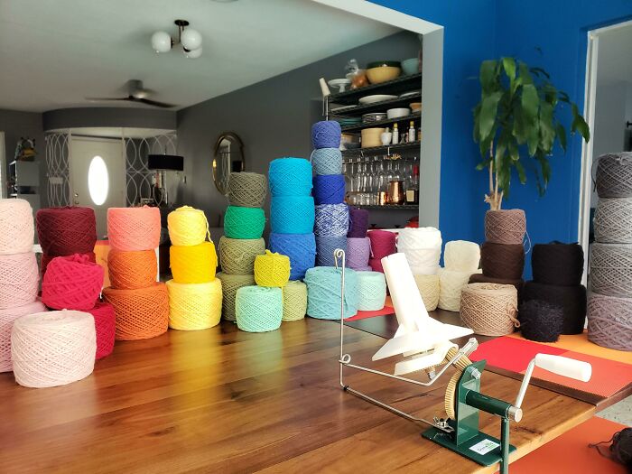Yarn On The Table Or Giant Yarn On A Hardwood Floor?