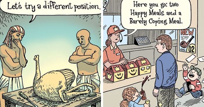 Artist Illustrates Bizarre And Absurd Situations In 50 Funny Comics (New Pics)