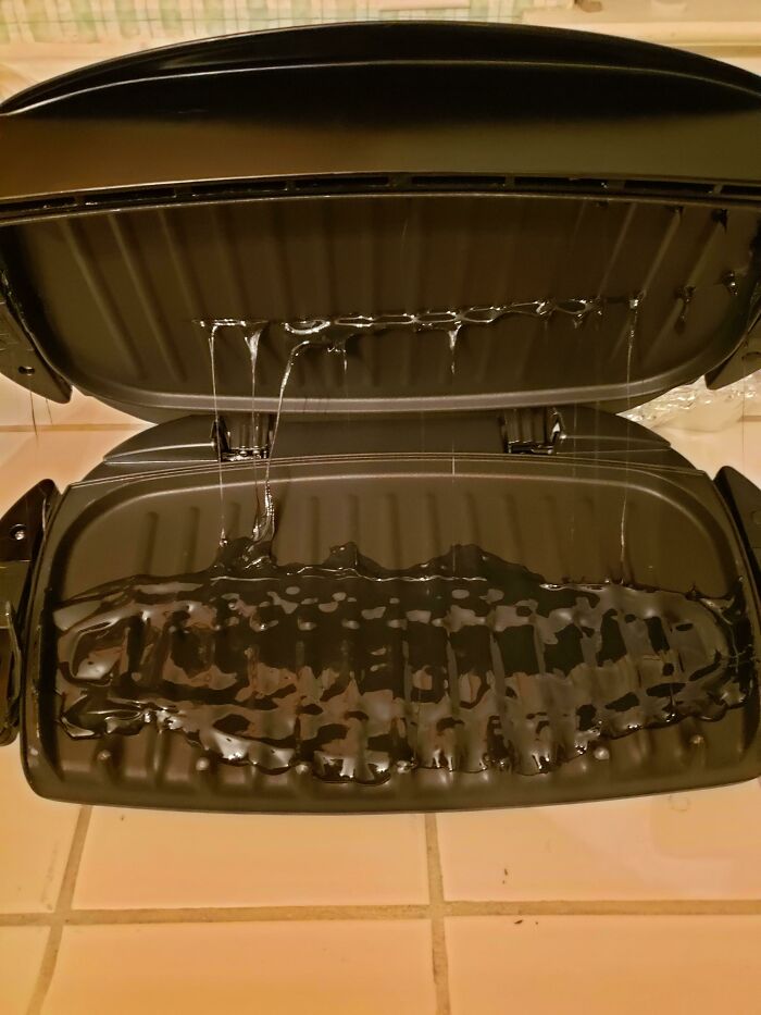 Spent 10 Minutes Looking For The Drip Tray For The Forman Grill, After I Turned It On