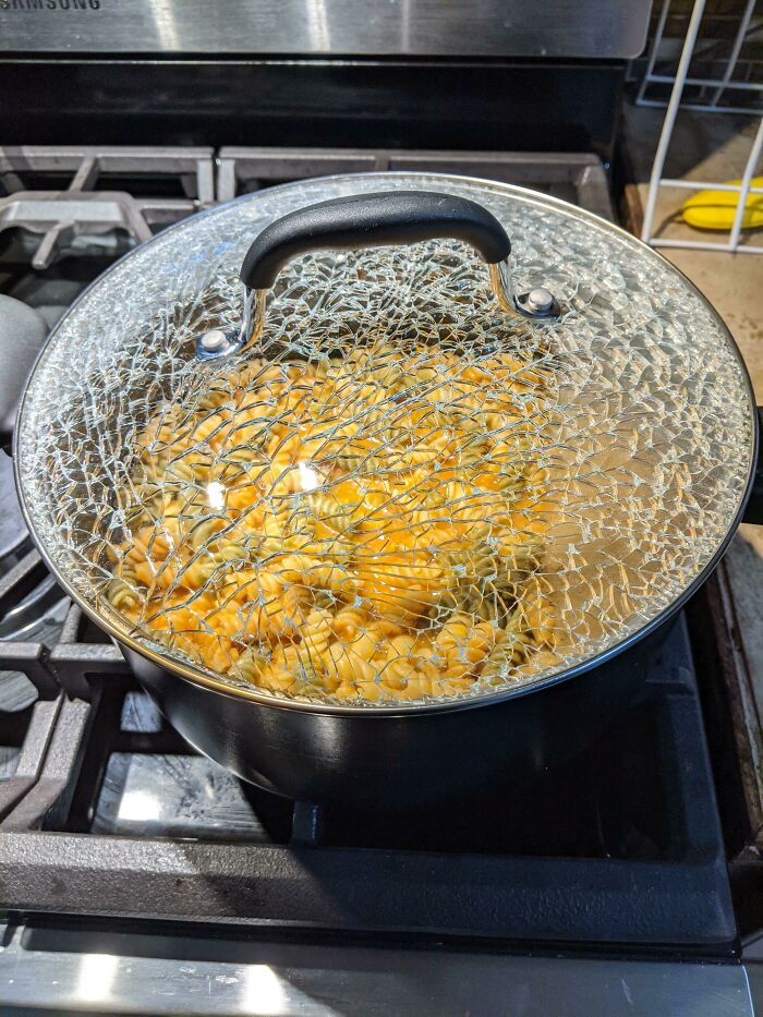 Thought I'd Make Some Pasta With The Last Of My Homemade Tomato Sauce From My Garden Last Summer. Guess I'd Better Think Again