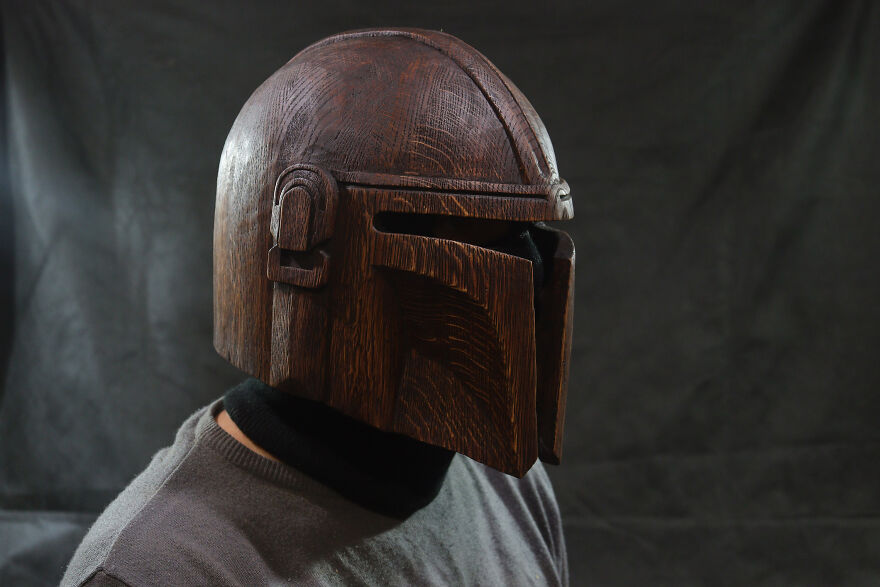I Made A Mandalorian Wooden Helmet I Made A Mandalorian Wooden Helmet