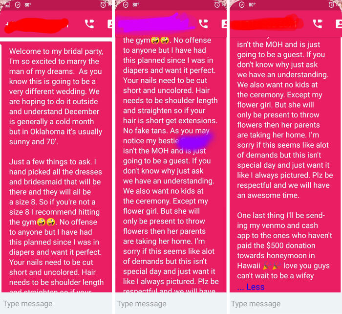 I've Officially Dropped Out Of The Bridal Party. I'm A Size 12 With No Plans On Dropping To A Size 8 By December