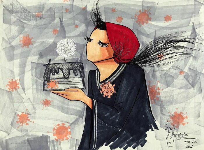 Today Is My Birthday, In Quarantine.
i Celebrated My Birthday With A Sketchy Cake In Quarantine And Felt Like My Room Is Decorated With Corona Virus.
it Feels So Good To Blow A Dandelion Instead Of A Candle .
#mybirthday #qurantine #corona #virus #sketchy #cake #blow #dandelion #atmystudio #hopeless #روزتولدم #قرنطينه