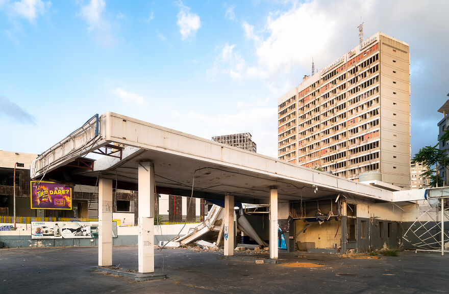 Damaged Gas Station