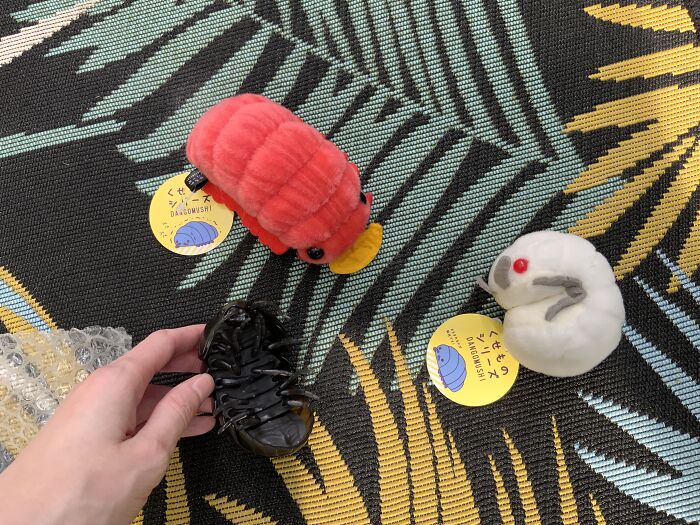 I Love These Woodlice From Japan! The Model Rolls Into A Ball And If You Pull The Red Ones Leaf It Jiggles Along A String 😄
