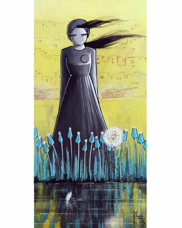 And Done,
series: Once Upon A Time (A Story Of Different Times In One Frame)
مجموعه: يكي بود يكي نبود
#spraypaint & #acrylic On #canvas
#past #present #future
#atmystudio #qurantine #painting🎨 #wish #hopeless #onceuponatime #dandelion #memories #yellow #blackandwhite #blue #war #kabul #afghanistan